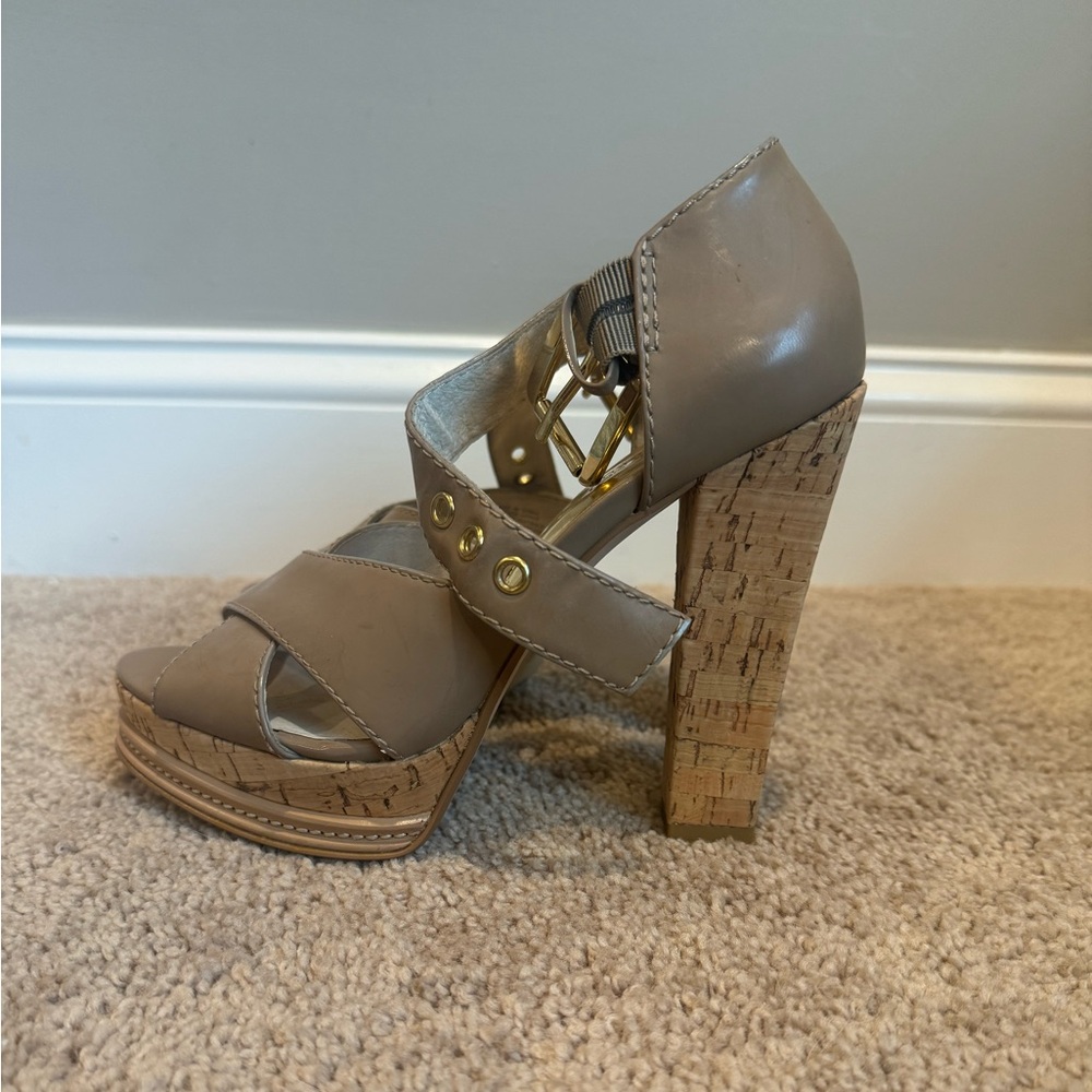 Michael Kors cork heeled sandals
